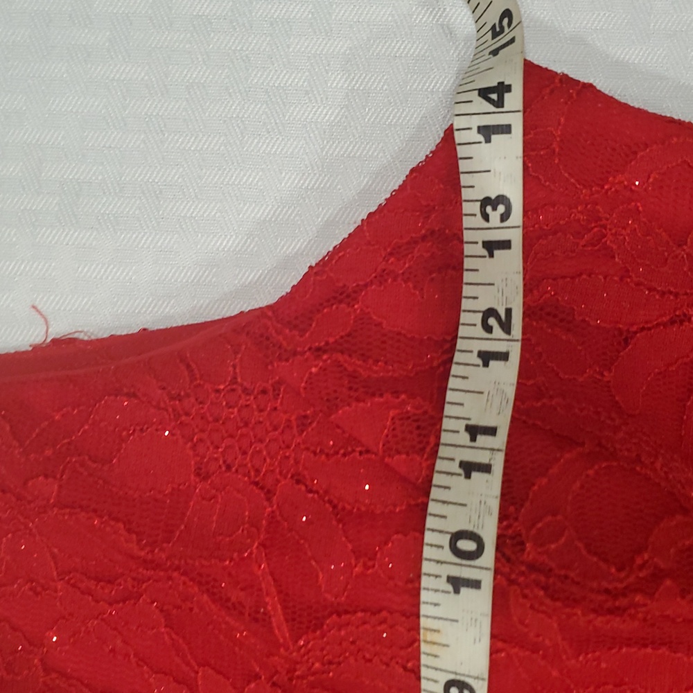 City Triangles Elegant Red Lace Maxi Dress - Picture 12 of 16